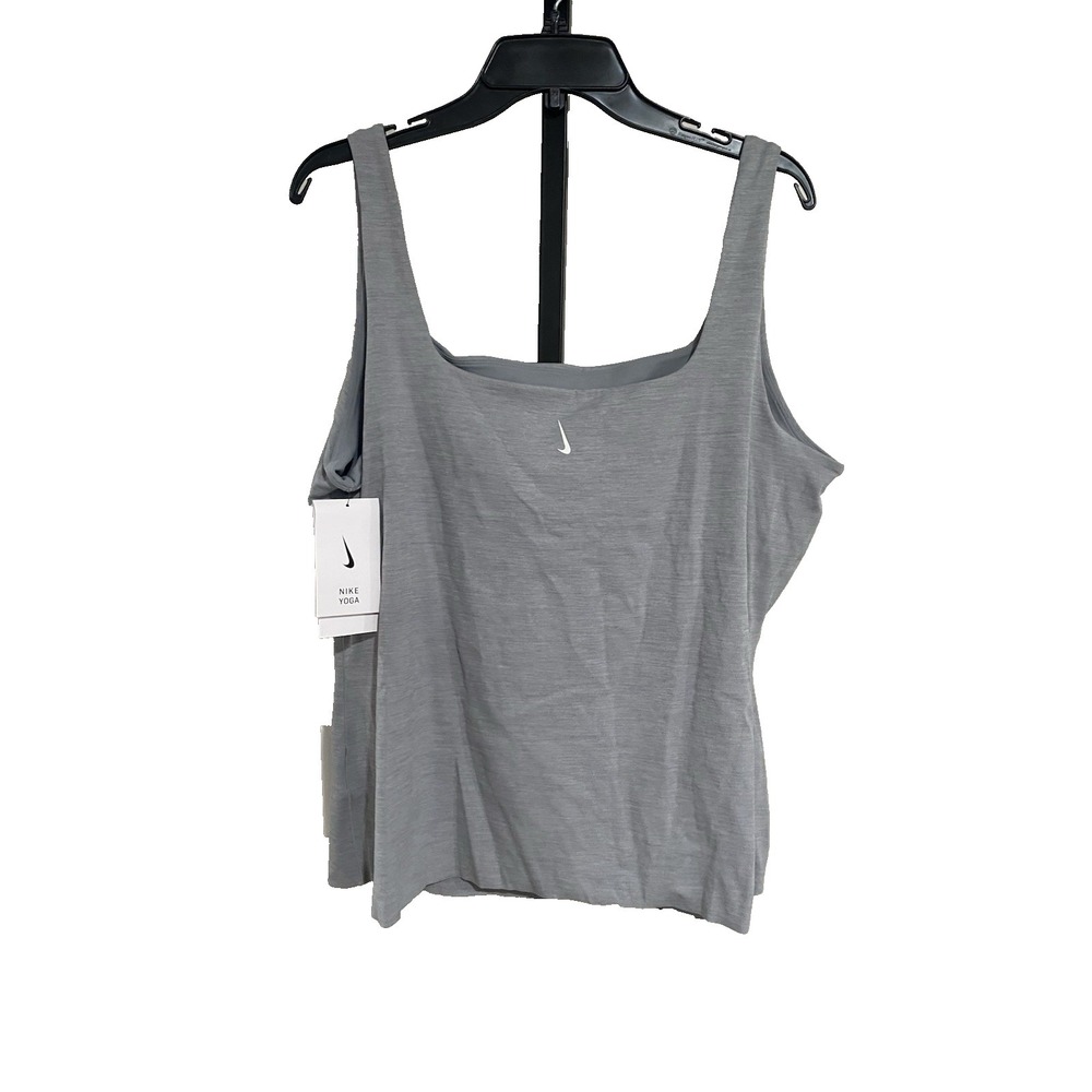 Nike YOGA womens tank top bra INFINALON gray stretch‎ sz XXL BRAND NEW $55 A5